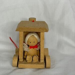 Vintage 80's YuleTots Christmas Ornaments Wooden Hand-Crafted NIB Taiwan